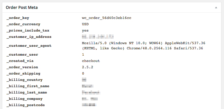 WooCommerce Store Toolkit Order Post Meta
