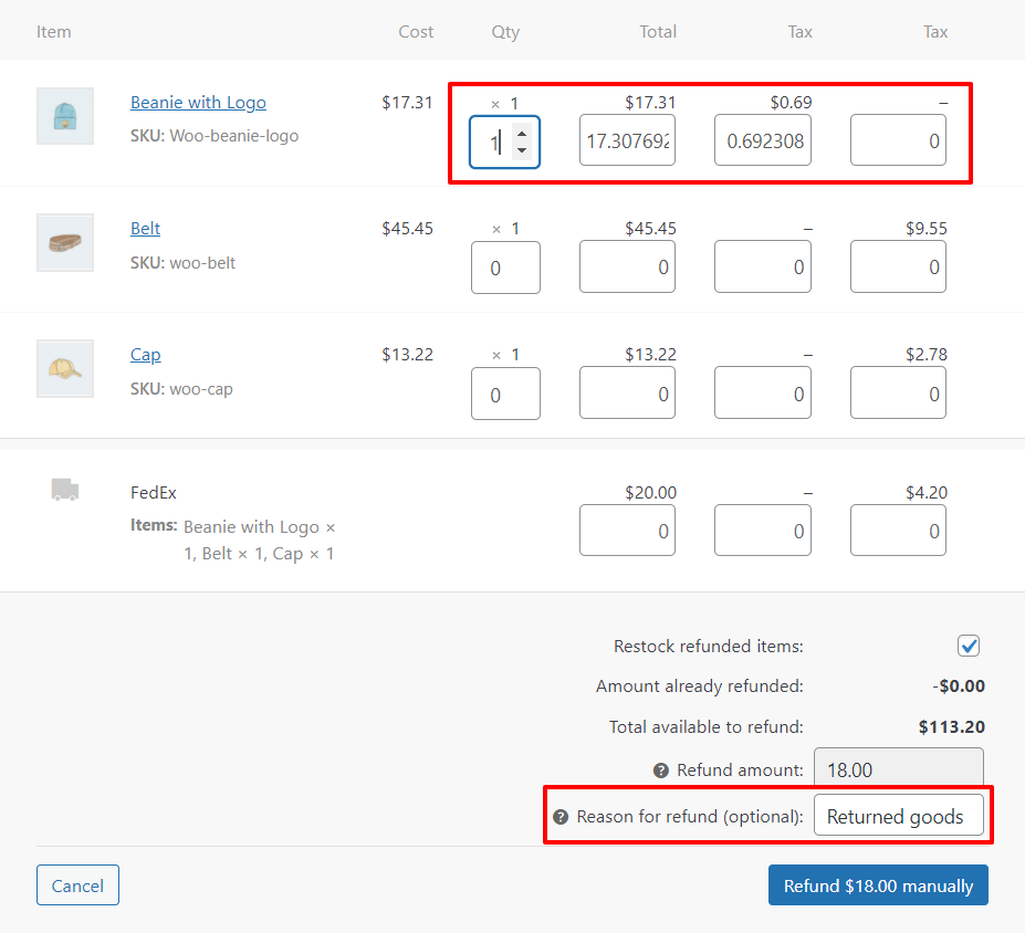 Creating a refund / credit note - WP Overnight Documentation