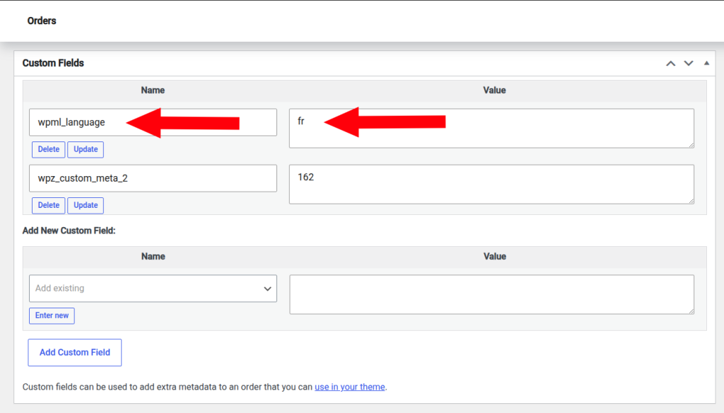 An image of custom field configuration
