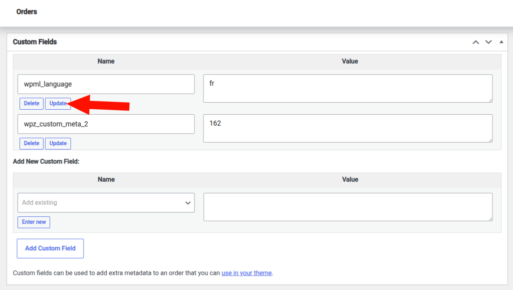 An image of custom field configuration