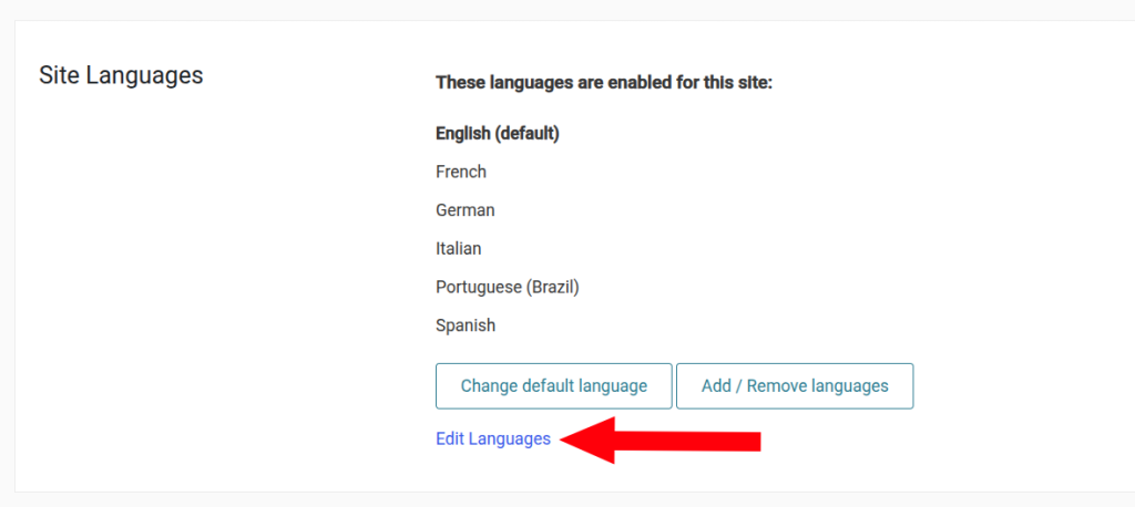 An image of WPML settings