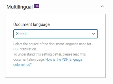 An image of the document-language setting