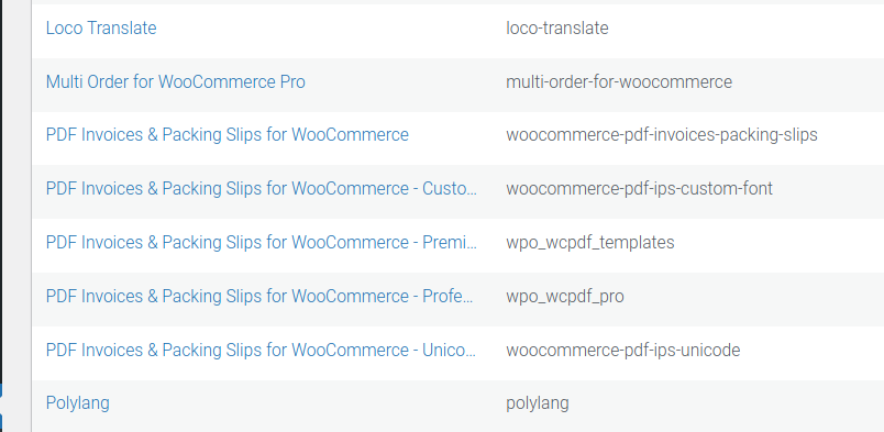 An image of the loco-translate plugin list