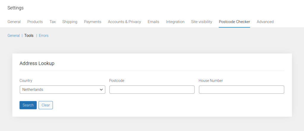 An image showing the address lookup tool