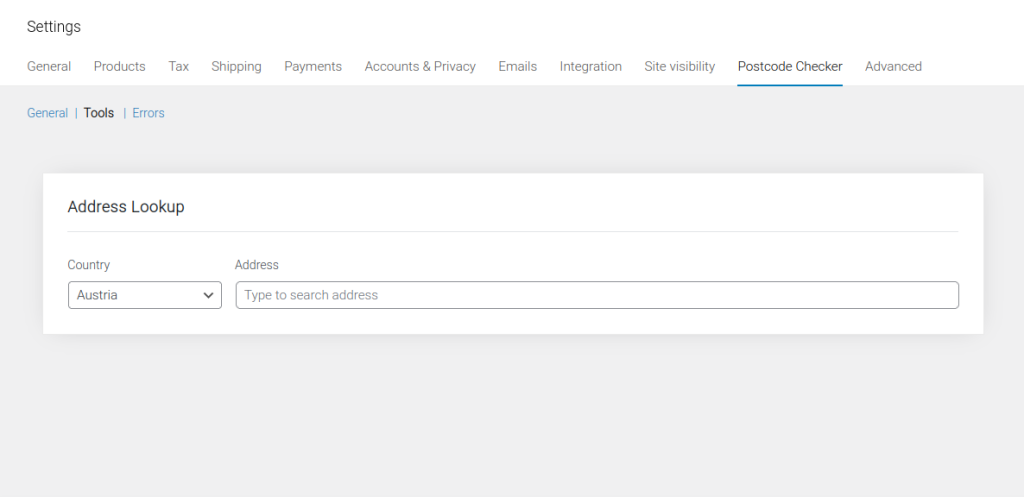 An image of the address lookup tool