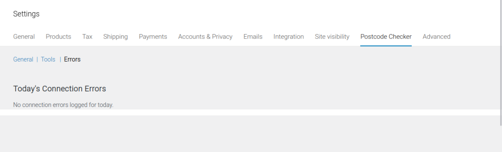 An image of the errors tab