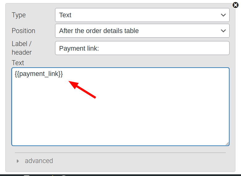 An image shwing the payment_link shortcode in use