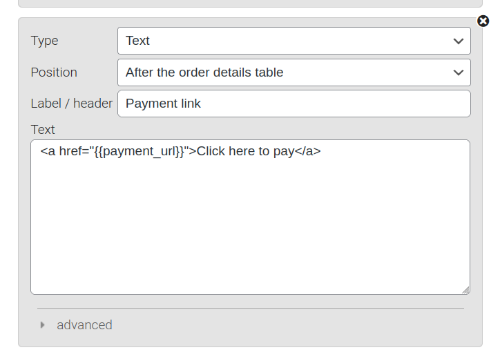 An image of the pdf customizer showing a placeholder