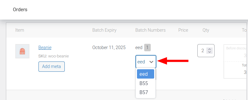 An image of the order backend