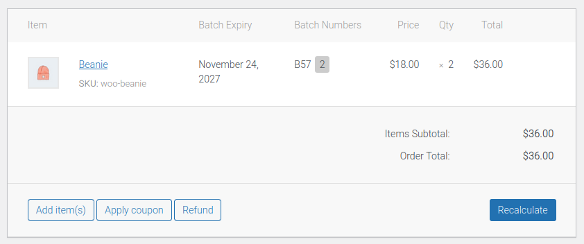 An image of the order backend