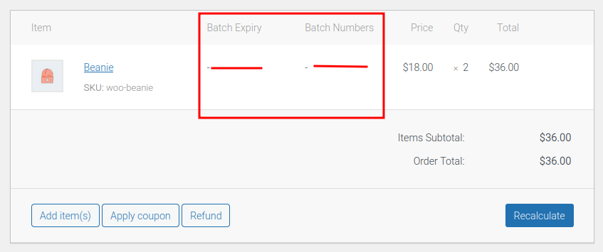 An image of the order backend
